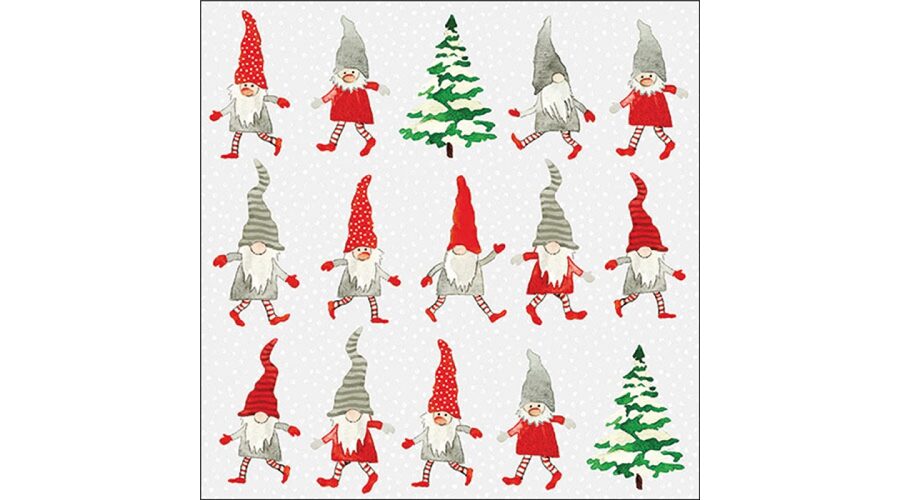AMB.33320180 Dancing gnomes papírszalvéta 33x33cm
