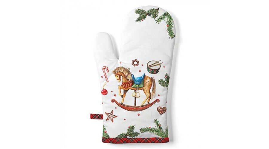 AMB.36420040 Classic rocking horse white edényfogó kesztyű 18x30cm