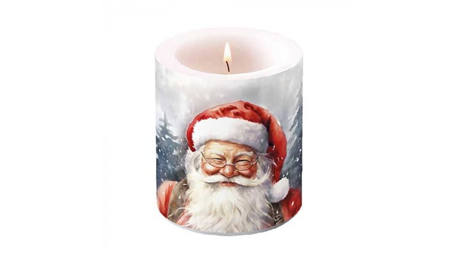 AMB.39319075 Happy Santa átvilágítós gyertya 10x10xcm