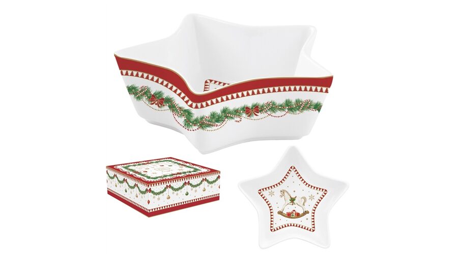 R2S.1323MNOE Porcelán csillagtál 15x5cm