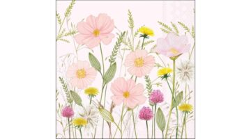 AMB.13320345 Pastel flowers pink papírszalvéta 33x33cm