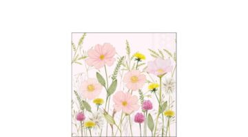 AMB.12520345 Pastel flowers pink papírszalvéta 25x25cm