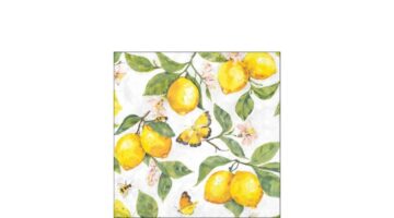 AMB.12520365 Fresh lemons white papírszalvéta 25x25cm