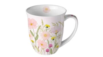 AMB.18420345 Pastel flowers pink porcelánbögre 0