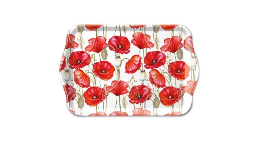 AMB.13720415 Poppy all over white műanyag kistálca 13x21cm
