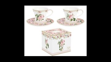 R2S.1787CHRO Porcelán eszpresszócsésze+alj 80ml