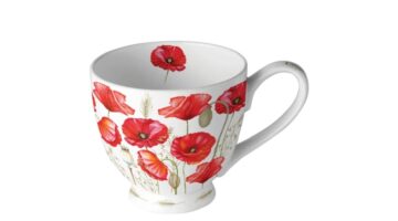 AMB.18820415 Poppy all over white porcelánbögre 0