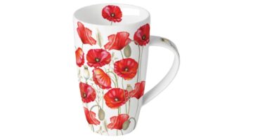 AMB.18920415 Poppy all over white porcelánbögre 0