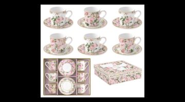 R2S.126CHRO Porcelán eszpresszócsésze+alj 6 személyes