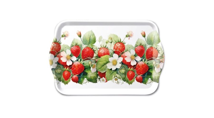AMB.13720370 Juicy strawberries műanyag kistálca 13x21cm