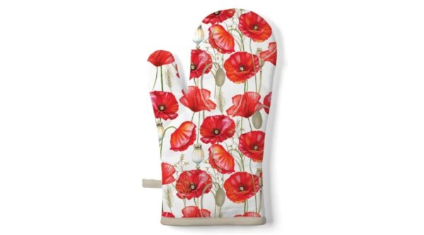 AMB.16420415 Poppy all over white edényfogó kesztyű 18x30cm