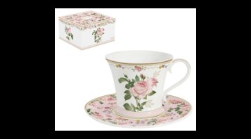R2S.1785CHRO Porcelán reggelizőcsésze+alj 350ml