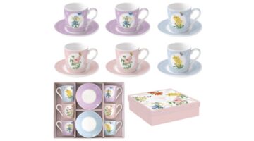 R2S.126RBLO Porcelán eszpresszócsésze+alj 6 személyes