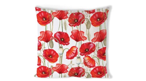 AMB.16220415 Poppy all over white párnahuzat 40x40cm