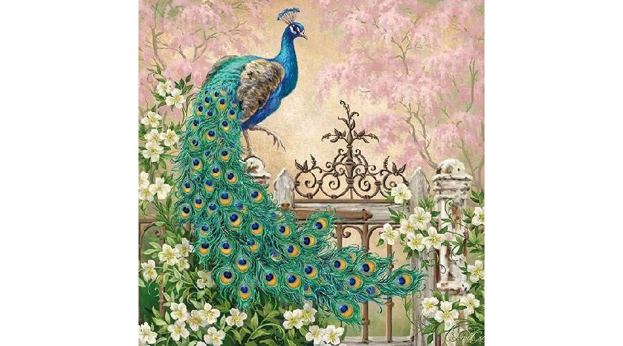 AMB.13313175 Noble Peacock papírszalvéta 33x33cm
