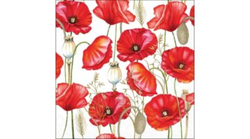 AMB.13320415 Poppy all over white papírszalvéta 33x33cm
