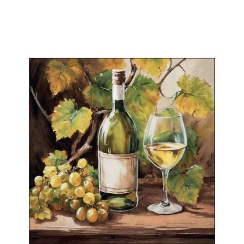 Papírszalvéta Wine and grapes 25x25cm, 20db-os