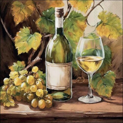Papírszalvéta Wine and grapes 33x33cm, 20db-os