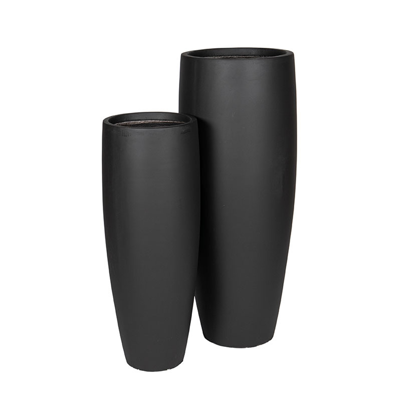 Calgary Vase Giant kompozit növénytartó szett antracit 35x100-44x120