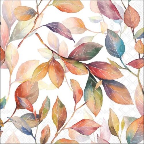 Papírszalvéta Colourful leaves 33x33cm, 20db-os