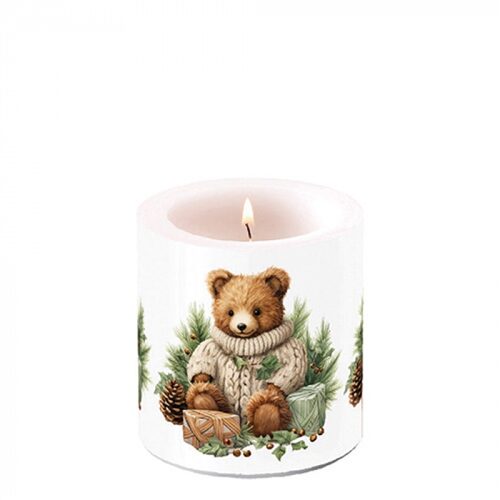 Átvilágítós gyertya Cuddle bear, 8x7,5cm