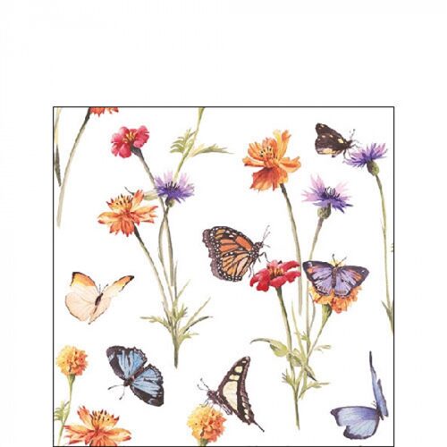 Butterfly garden white papírszalvéta 25x25cm,20db-os