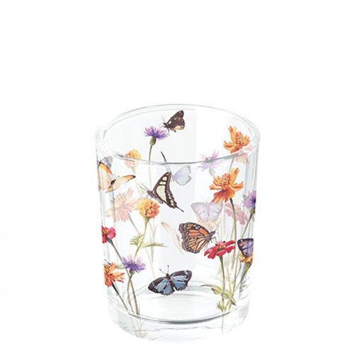 Butterfly garden white üveg mécsestartó 5,5x6cm