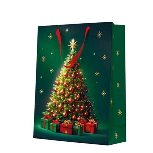 Classic Christmas Tree papír ajándéktáska big 30x41x12cm