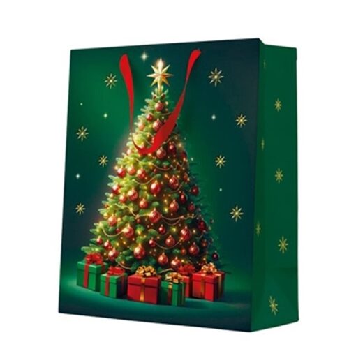 Classic Christmas Tree papír ajándéktáska large 26,5x33,5x13cm