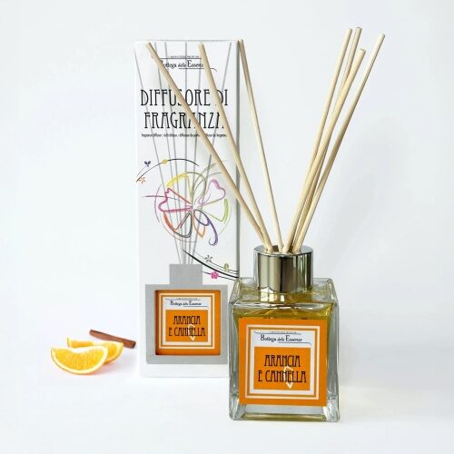 Diffúzor-Calabriai illóolaj rattanpálcával, 100ml, Arancia & Canella (Narancs-Fahéj)