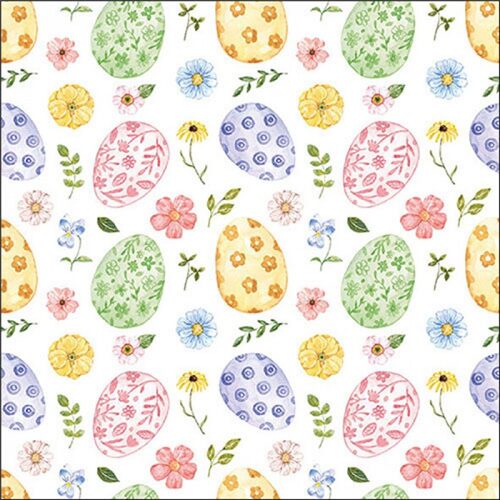 Easter eggs and flowers papírszalvéta 33x33cm,20db-os