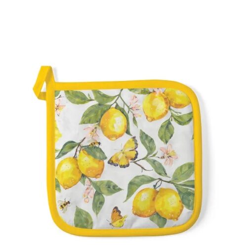 Edényalátét 20x20cm,100% pamut Fresh lemons white