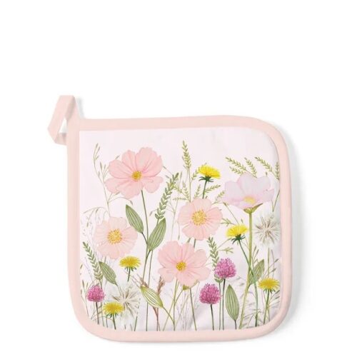 Edényalátét 20x20cm,100% pamut Pastel flowers pink