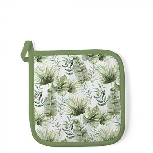 Edényalátét Jungle Leaves White 20x20cm, 100% pamut
