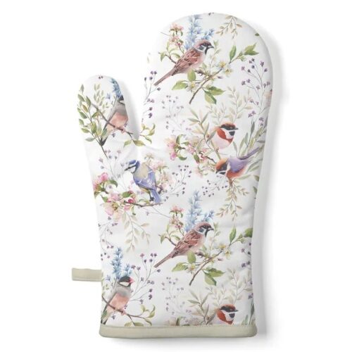 Edényfogó kesztyű 18x30cm, 100% pamut Busy birds