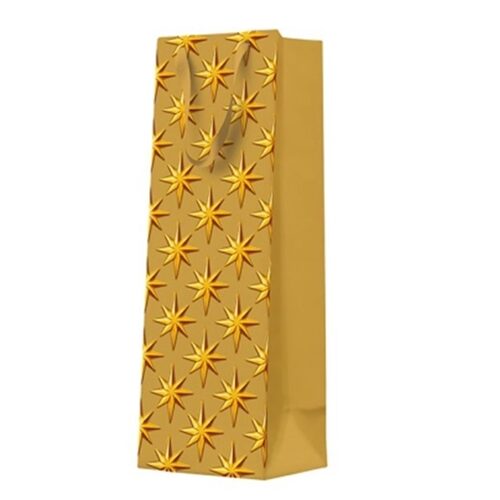 Embossed Stars papír ajándéktáska premium italos 12x37x10cm