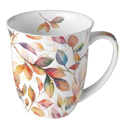 Porcelánbögre Colourful leaves 0,4L