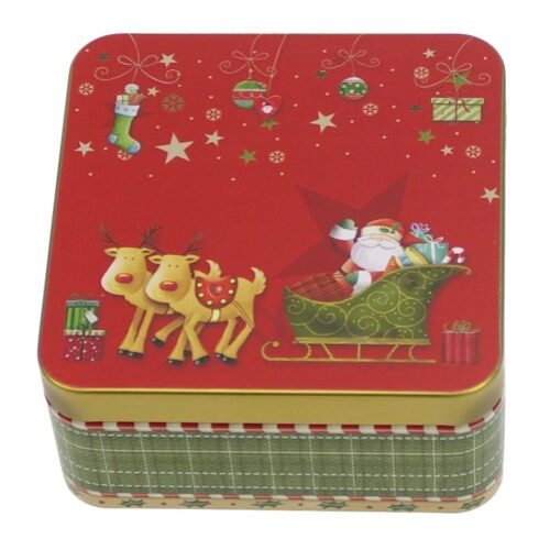 Konyhai fémdoboz 86x86x31mm, Christmas Magic