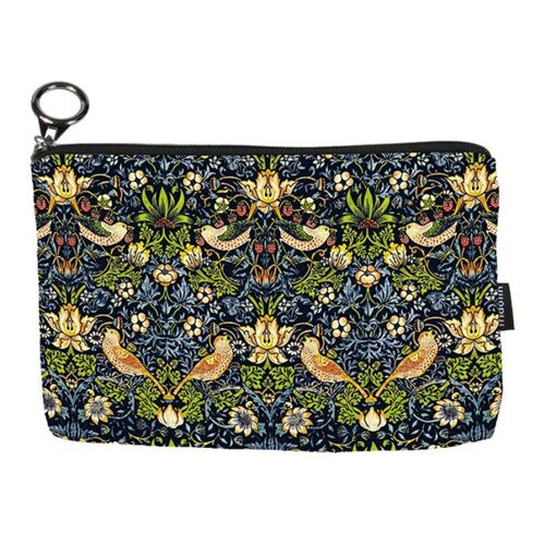 Kozmetikai táska 19x2,5x13cm, polyester, William Morris: Strawberry Tief
