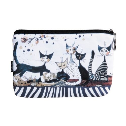 Kozmetikai táska 19x2,5x13cm, polyester,Rosina Wachtmeister:Cats Sepia