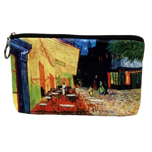 Kozmetikai táska 19x2,5x13cm, polyester,Van Gogh:Kávéház éjjel