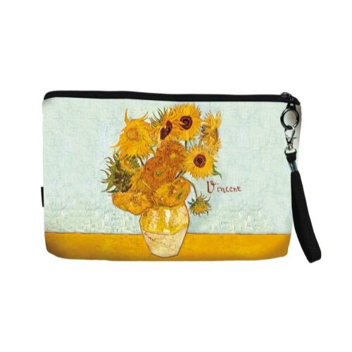 Kozmetikai táska 25x3x17cm, polyester, Van Gogh:Napraforgók