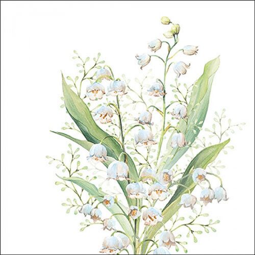 Lily of the valley white papírszalvéta 33x33cm, 20db-os
