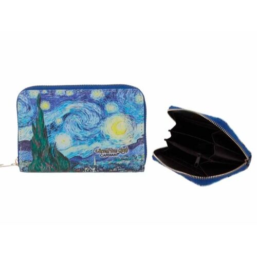 Műbőr pénztárca 14,5x9,5x2,7cm,Van Gogh:Csillagos éj