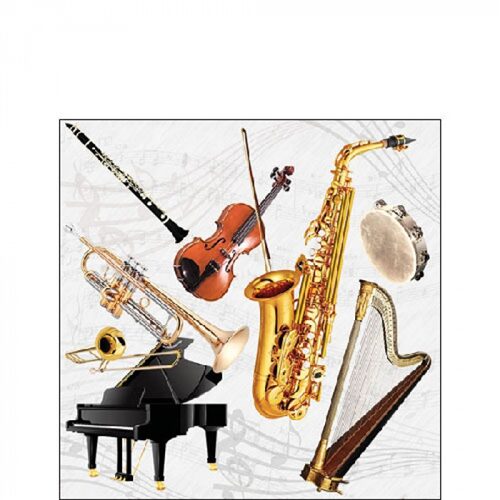 Music instruments papírszalvéta 25x25cm,20db-os