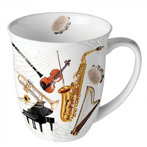 Music instruments porcelánbögre 0,4l