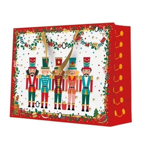 Nutcracker With Garlands papír ajándéktáska horizontal 33,5x26,5x13cm