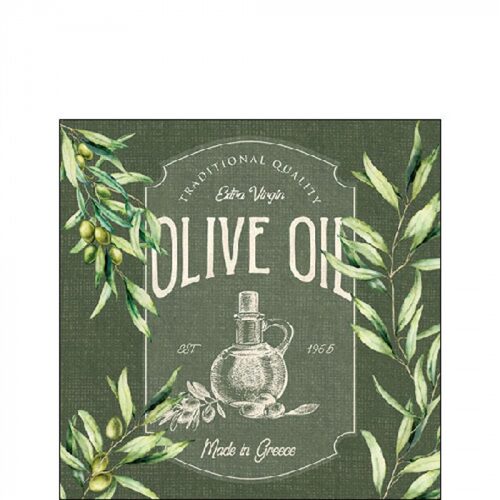 Olive oil papírszalvéta 25x25cm,20db-os
