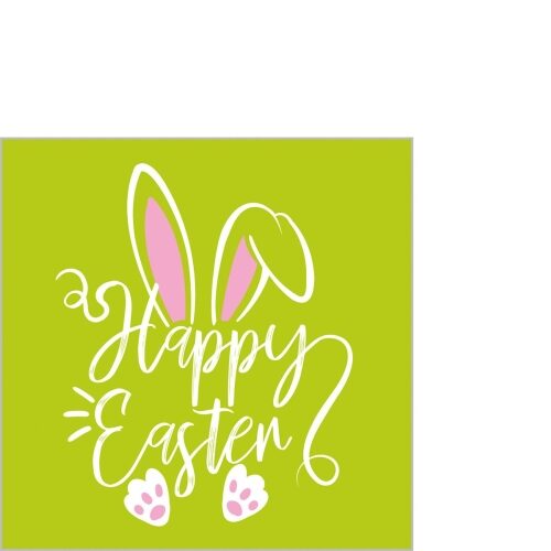 Papírszalvéta 25x25cm, 20db-os, Happy Easter Green