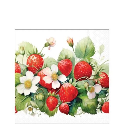 Papírszalvéta 25x25cm, 20db-os, Juicy Strawberries